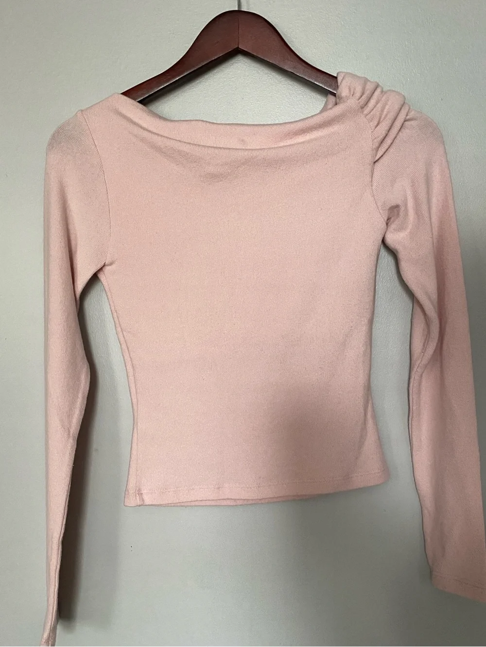 Reformation Elio Knit Top Baby Pink Cowl Neck Long-Sleeve Sweater